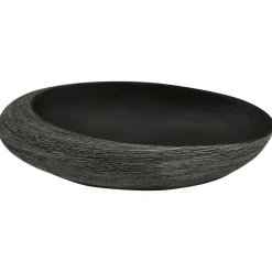 vidaXL Lavabo sobre encimera ovalado cerámica 59x40x14 cm Gris y negro New