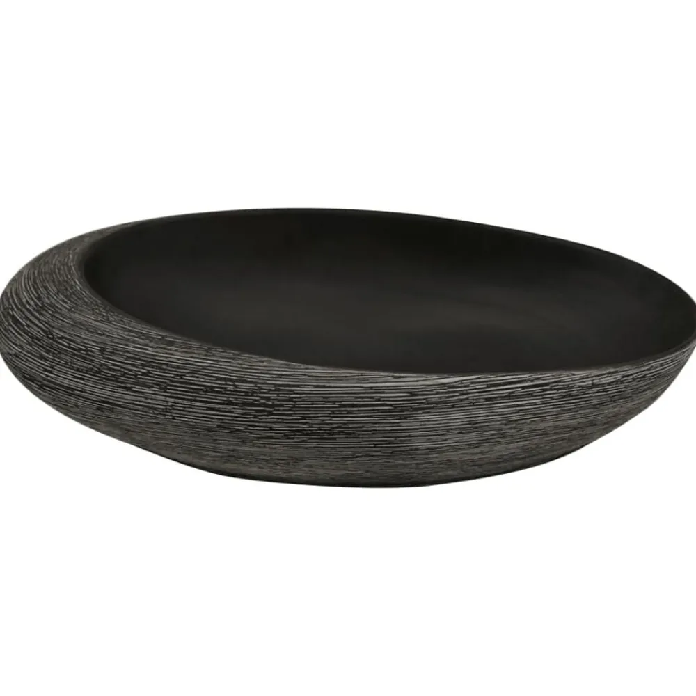 vidaXL Lavabo sobre encimera ovalado cerámica 59x40x14 cm Gris y negro New