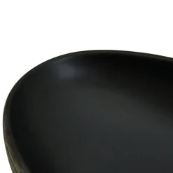 vidaXL Lavabo sobre encimera ovalado cerámica 59x40x14 cm Gris y negro New