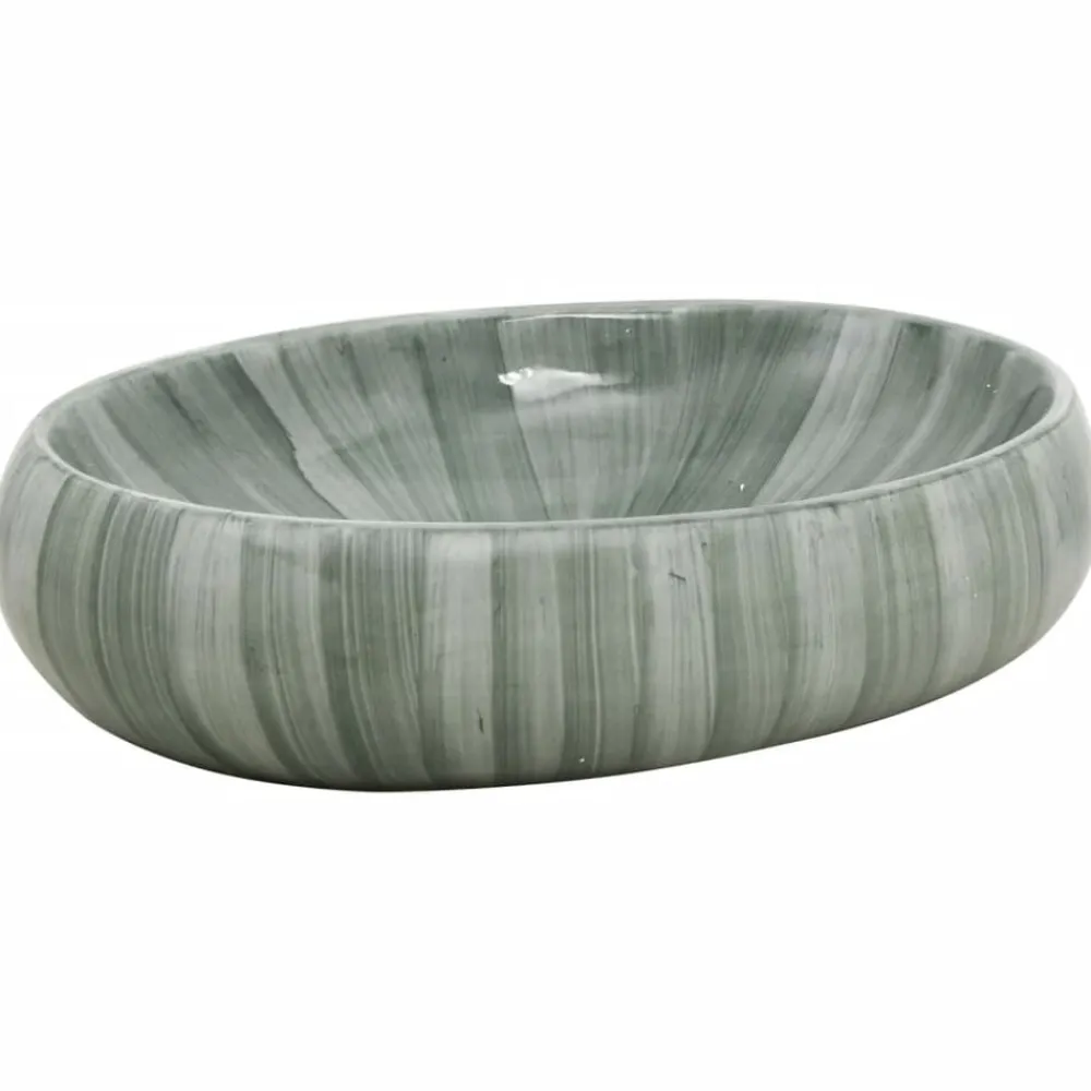 vidaXL Fontanería-Lavabo sobre encimera ovalado cerámica 59x40x15 cm