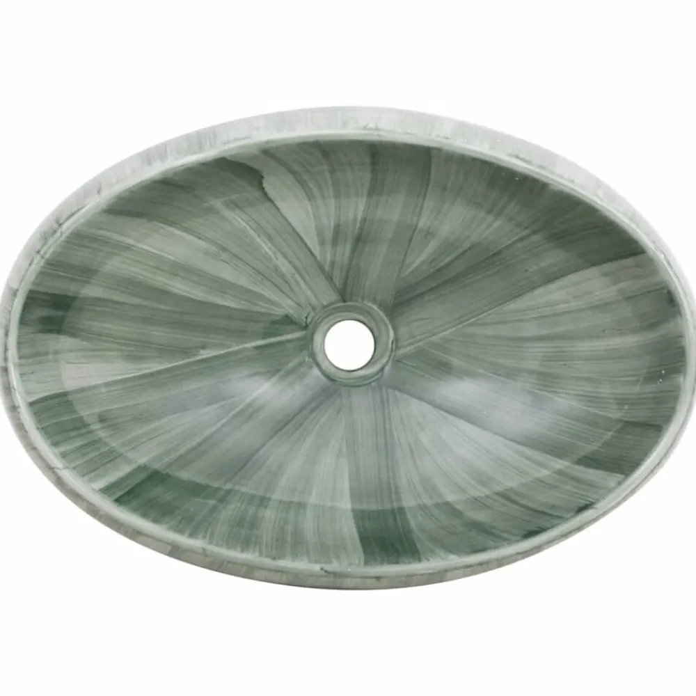 vidaXL Fontanería-Lavabo sobre encimera ovalado cerámica 59x40x15 cm