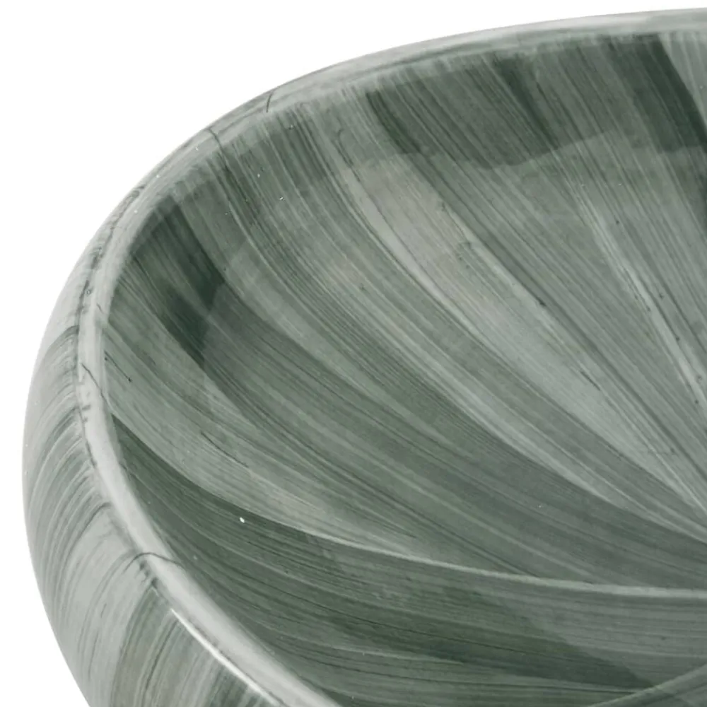 vidaXL Fontanería-Lavabo sobre encimera ovalado cerámica 59x40x15 cm