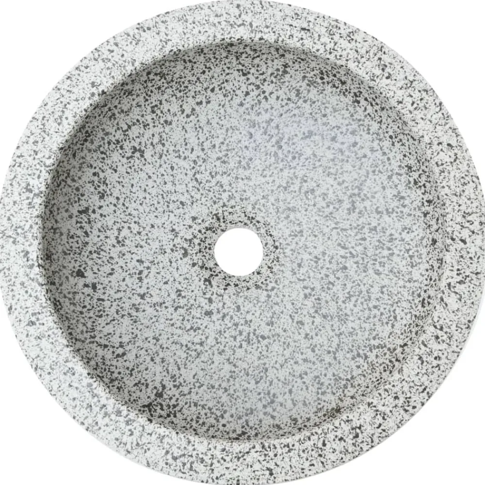 vidaXL Lavabo sobre encimera redondo cerámica Φ41x14 cm Gris