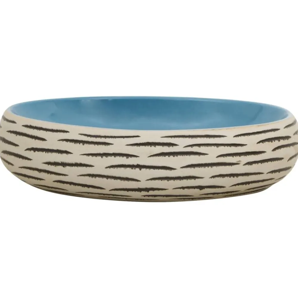 vidaXL Fontanería-Lavabo sobre encimera ovalado cerámica multicolor 59x40x15 cm