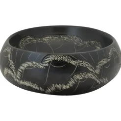 vidaXL Fontanería-Lavabo sobre encimera ovalado cerámica negro 59x40x15 cm