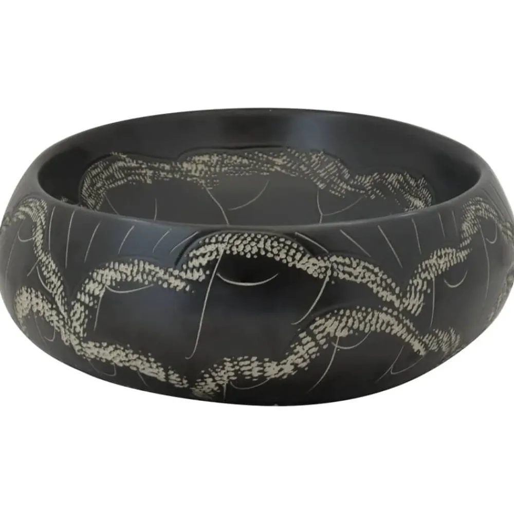 vidaXL Fontanería-Lavabo sobre encimera ovalado cerámica negro 59x40x15 cm