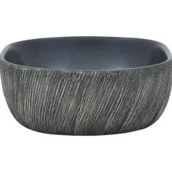 vidaXL Lavabo sobre encimera ovalado cerámica 47x33x13 cm Negro y gris Discount