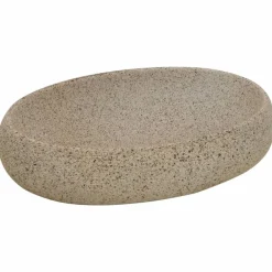 vidaXL Lavabo sobre encimera ovalado cerámica 59x40x15 cm Arena