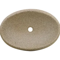 vidaXL Lavabo sobre encimera ovalado cerámica 59x40x15 cm Arena