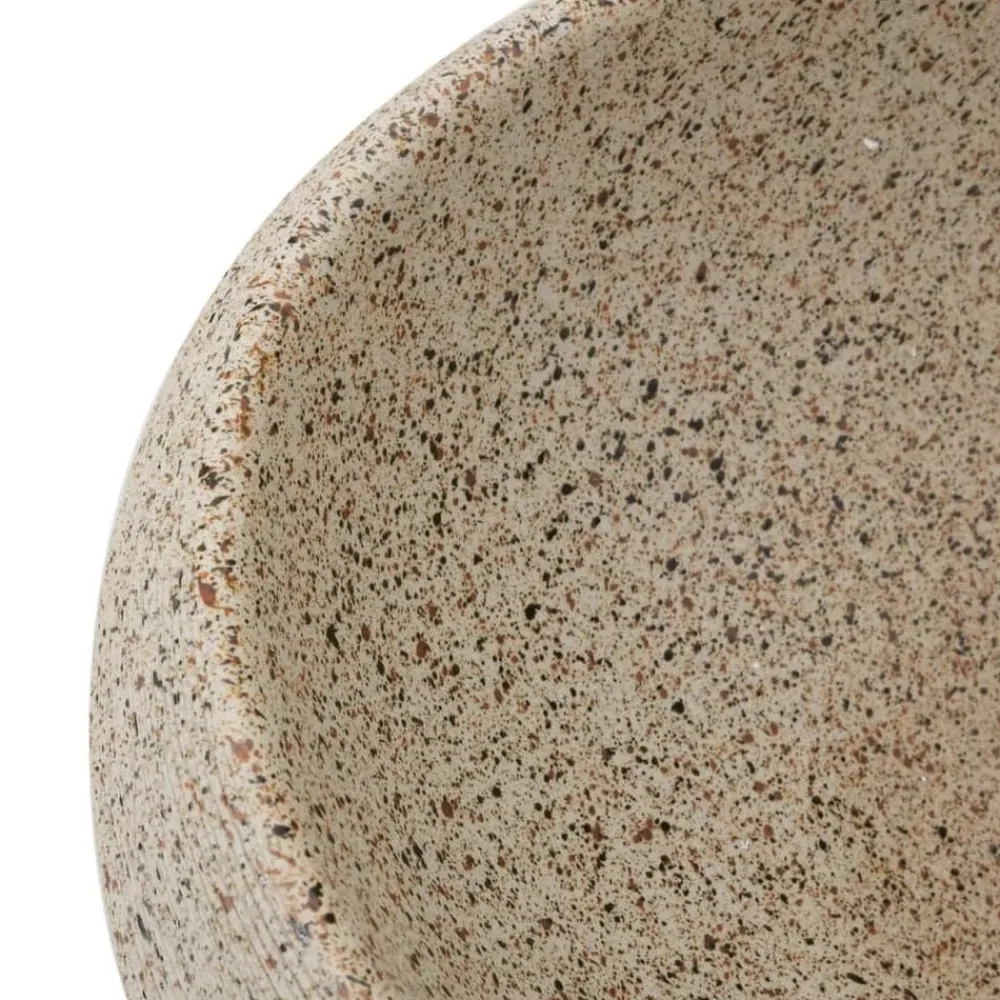 vidaXL Lavabo sobre encimera ovalado cerámica 59x40x15 cm Arena