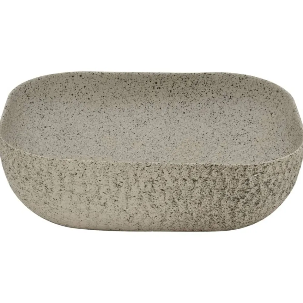 vidaXL Lavabo sobre encimera rectangular cerámica 48x37,5x13,5 cm Gris Outlet