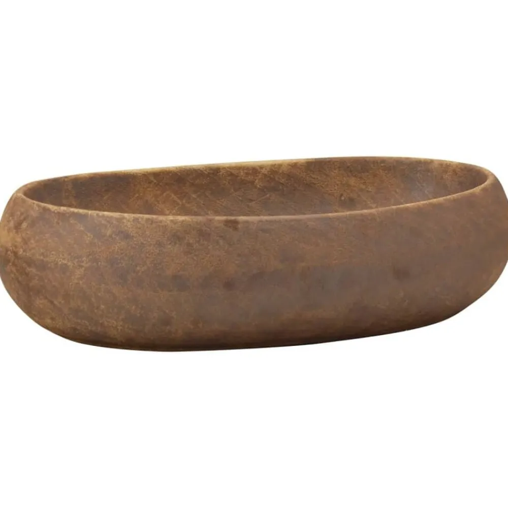 vidaXL Lavabo sobre encimera ovalado cerámica marrón 59x40x15 cm Marrón Outlet