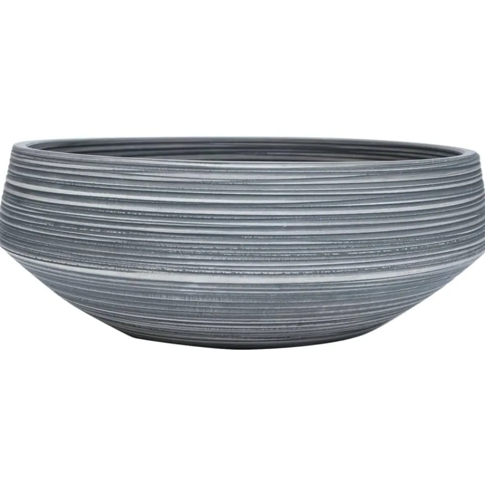 vidaXL Fontanería-Lavabo sobre encimera redondo cerámica gris Φ41x14 cm