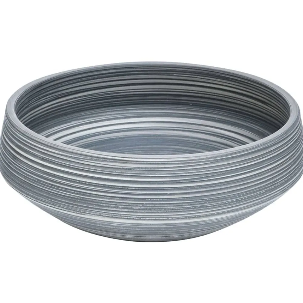 vidaXL Fontanería-Lavabo sobre encimera redondo cerámica gris Φ41x14 cm