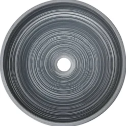 vidaXL Fontanería-Lavabo sobre encimera redondo cerámica gris Φ41x14 cm
