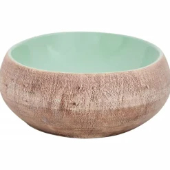 vidaXL Fontanería-Lavabo sobre encimera ovalado cerámica verde marrón 59x40x15 cm