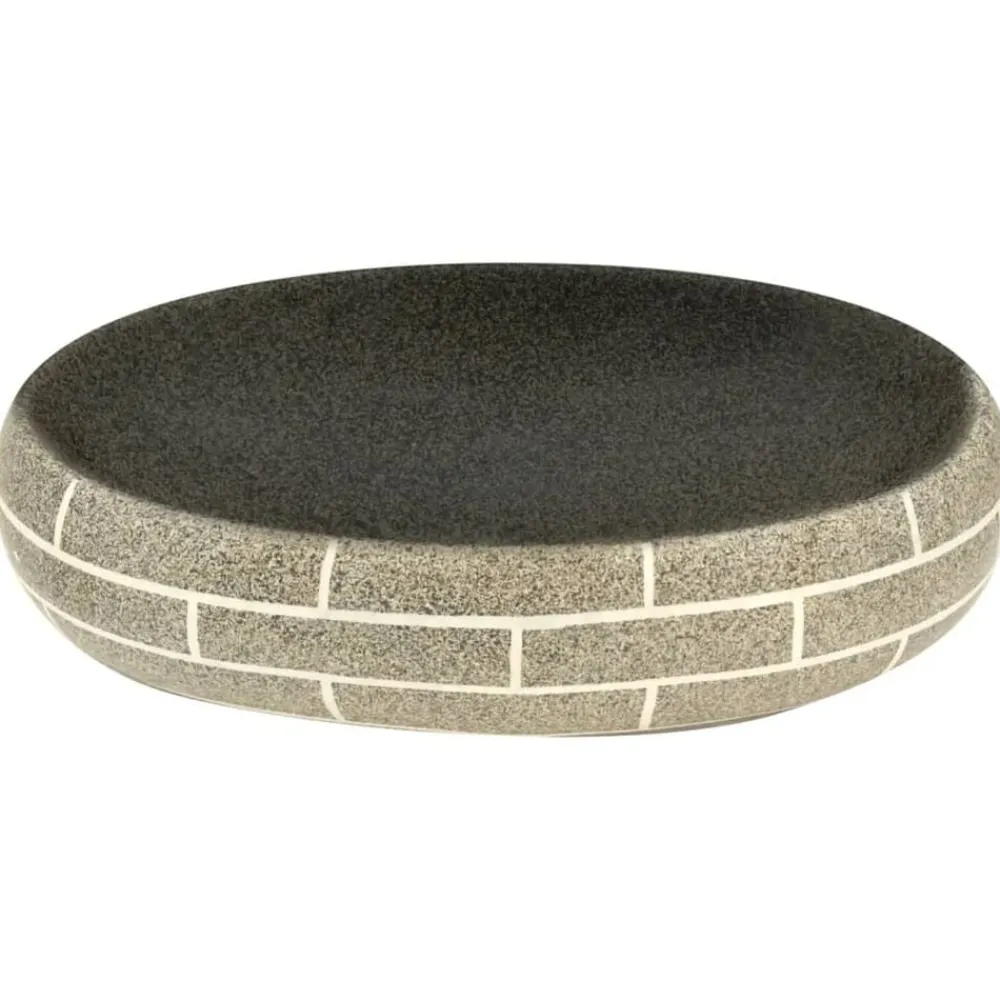 vidaXL Lavabo sobre encimera ovalado cerámica multicolor 59x40x15 cm Gris oscuro Clearance