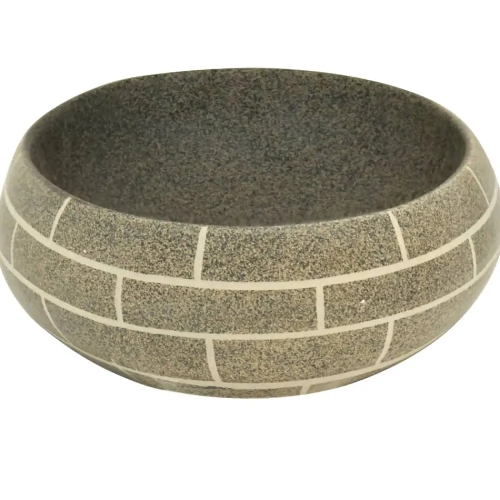vidaXL Lavabo sobre encimera ovalado cerámica multicolor 59x40x15 cm Gris oscuro Clearance