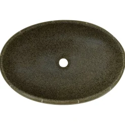 vidaXL Lavabo sobre encimera ovalado cerámica multicolor 59x40x15 cm Gris oscuro Clearance