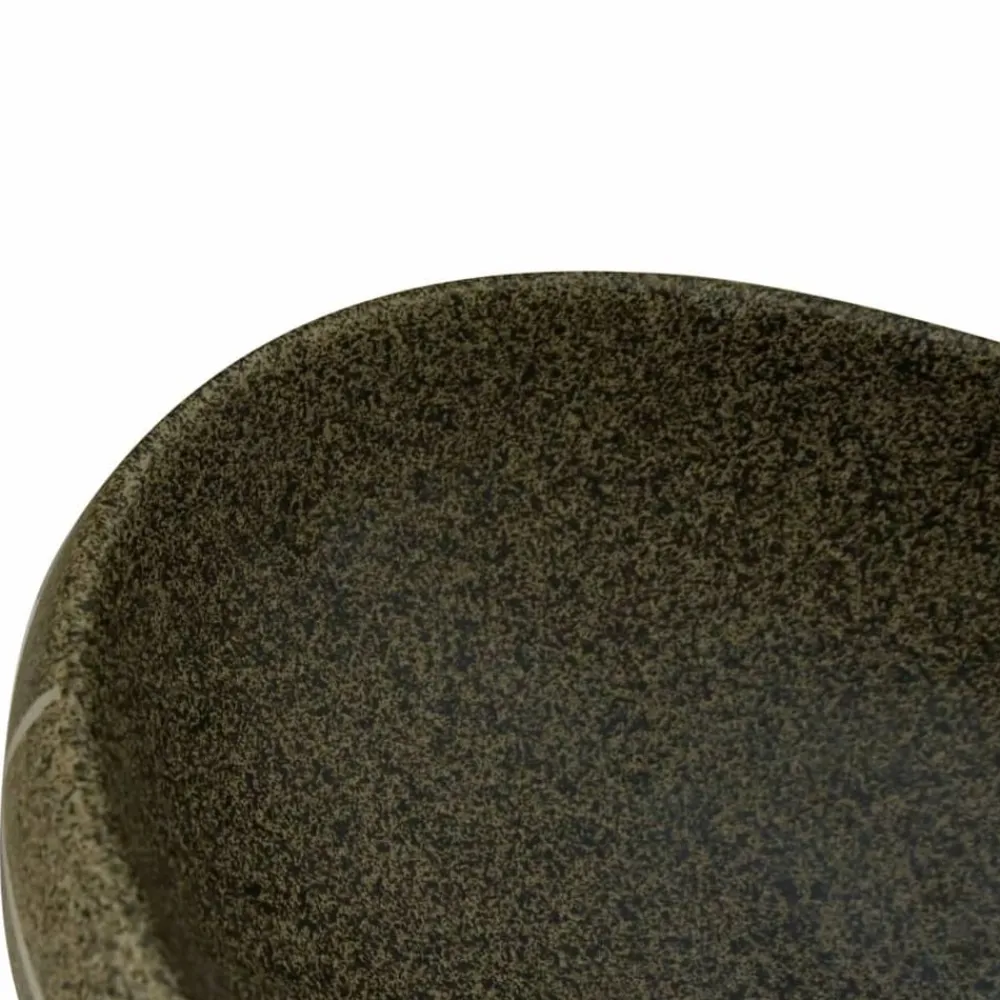vidaXL Lavabo sobre encimera ovalado cerámica multicolor 59x40x15 cm Gris oscuro Clearance
