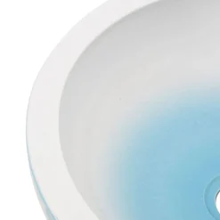 vidaXL Fontanería-Lavabo sobre encimera redondo cerámica blanco y azul Φ41x14 cm