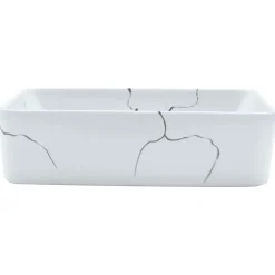 vidaXL Fontanería-Lavabo sobre encimera rectangular cerámica 46x35,5x13 cm