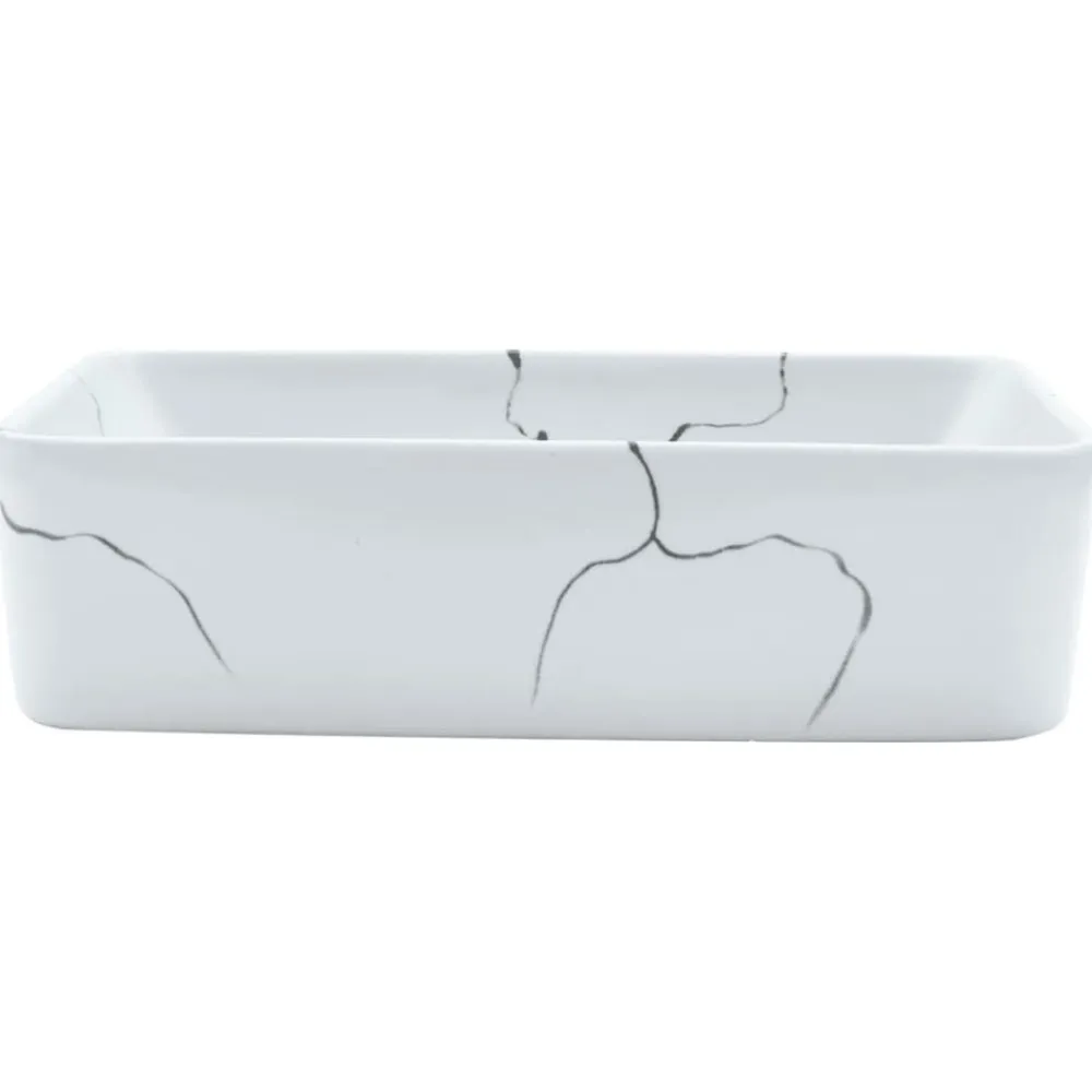 vidaXL Fontanería-Lavabo sobre encimera rectangular cerámica 46x35,5x13 cm