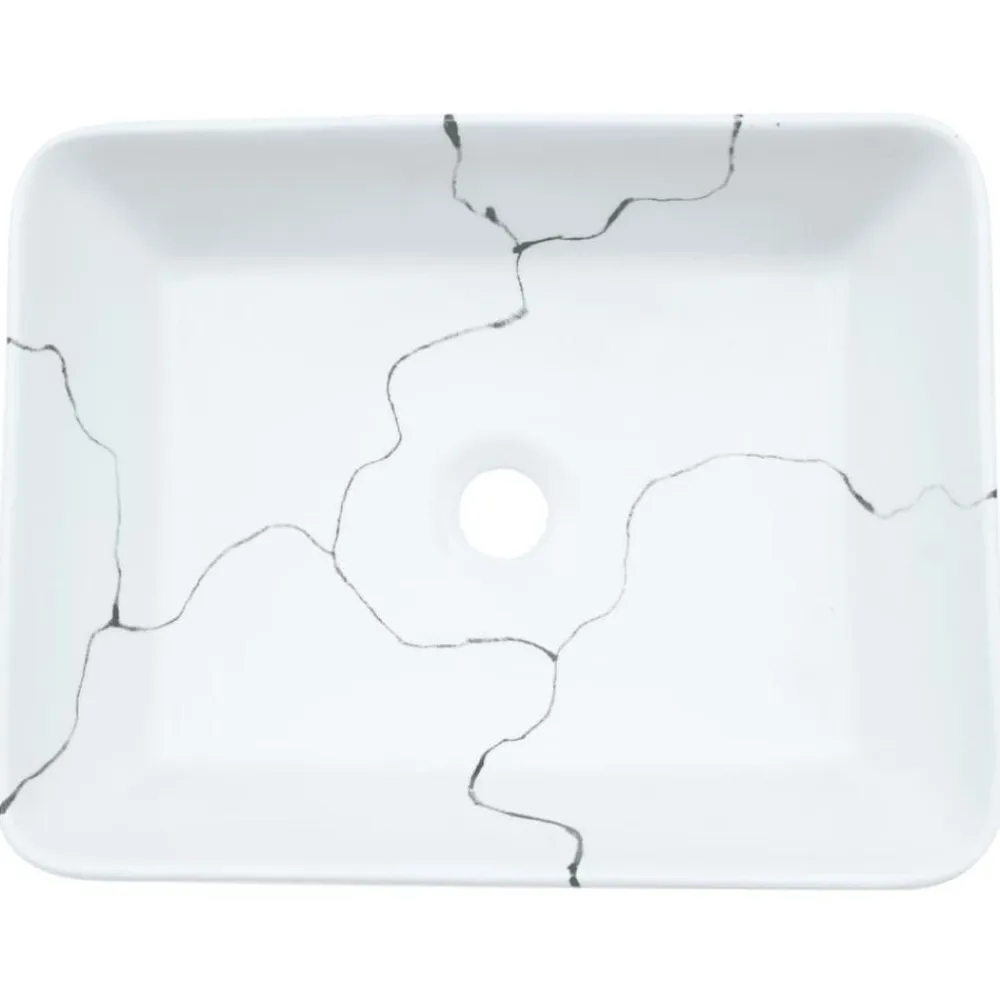 vidaXL Fontanería-Lavabo sobre encimera rectangular cerámica 46x35,5x13 cm