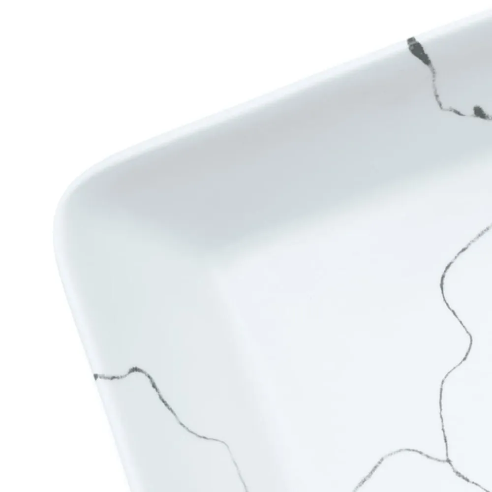 vidaXL Fontanería-Lavabo sobre encimera rectangular cerámica 46x35,5x13 cm