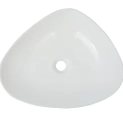 vidaXL Fontanería-Lavabo triangular de cerámica 50,5x41x12 cm