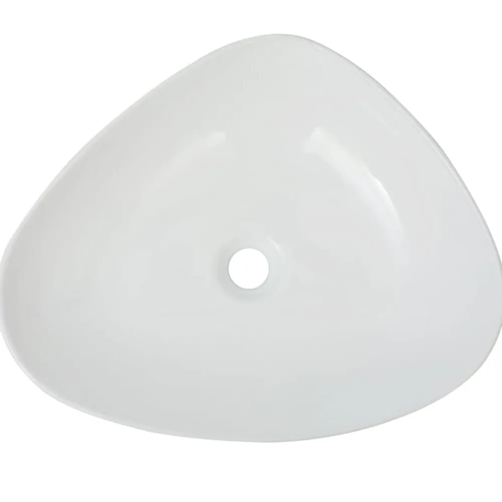 vidaXL Fontanería-Lavabo triangular de cerámica 50,5x41x12 cm
