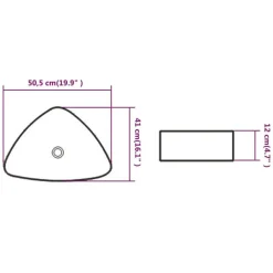 vidaXL Fontanería-Lavabo triangular de cerámica 50,5x41x12 cm