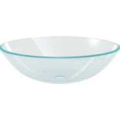vidaXL Fontanería-Lavabo vidrio templado transparente 42 cm