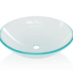 vidaXL Fontanería-Lavabo vidrio templado transparente 42 cm