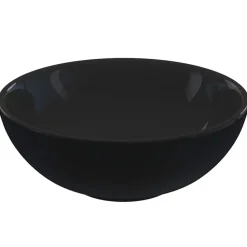 vidaXL Lavabo Ø28x10 cm cerámica brillo Negro Discount