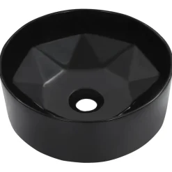 vidaXL Lavabo 36x14 cm cerámica Negro New