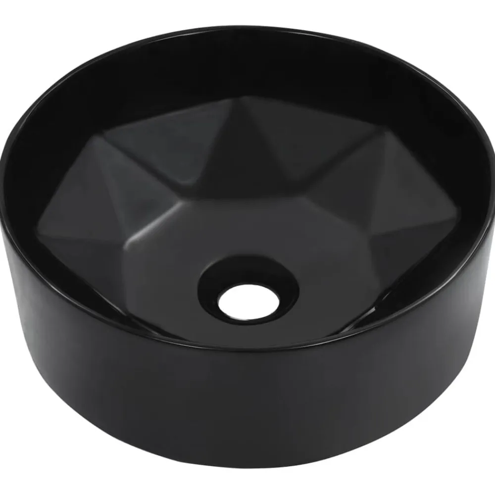 vidaXL Lavabo 36x14 cm cerámica Negro New