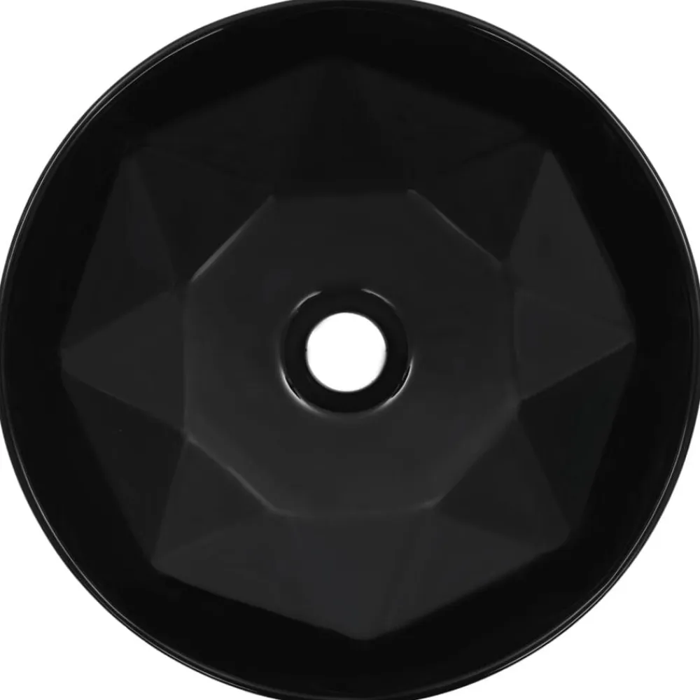 vidaXL Lavabo 36x14 cm cerámica Negro New