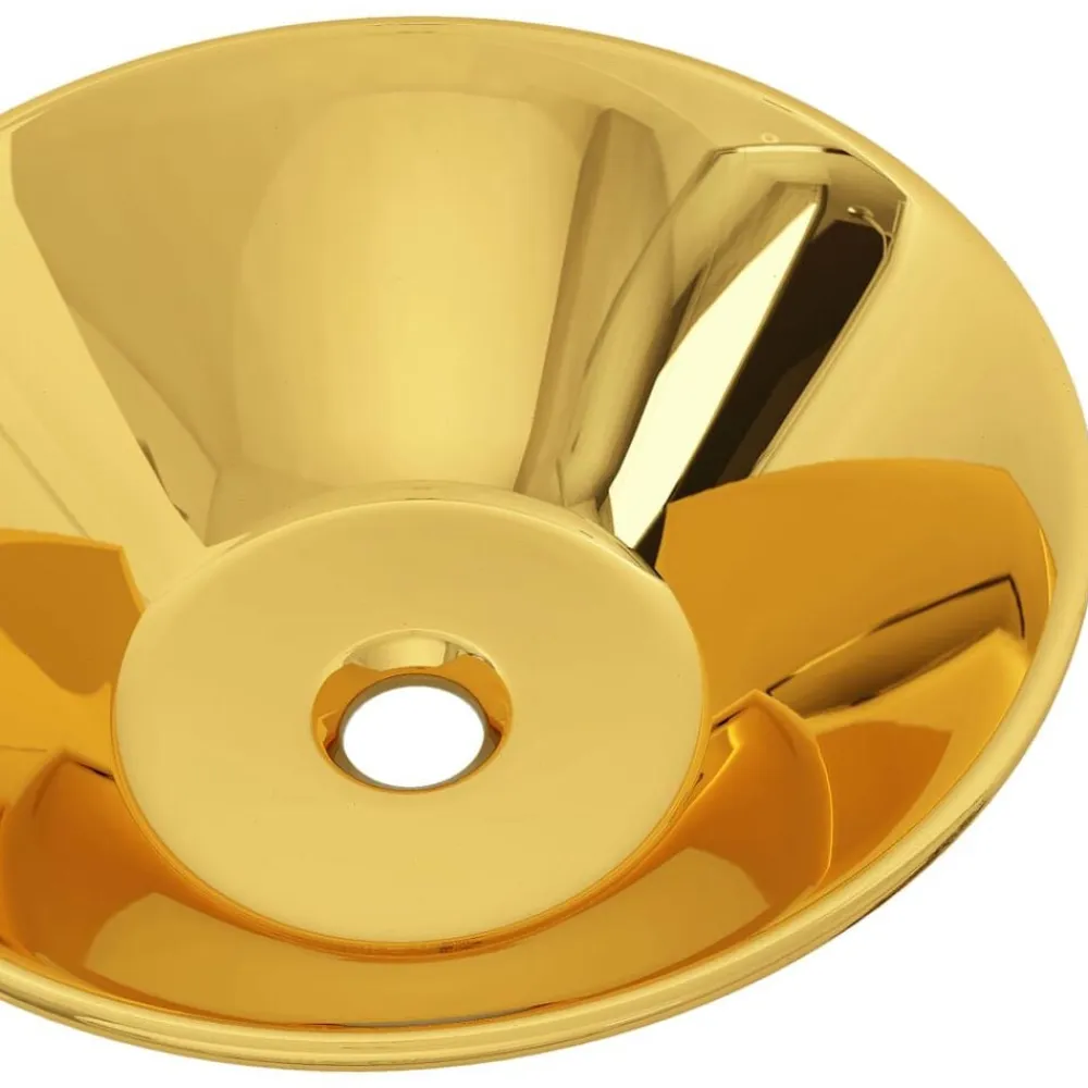 vidaXL Lavabo 42x14 cm cerámica Dorado Online