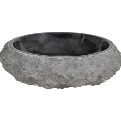 vidaXL Lavabo 40x12 cm de mármol Negro Discount