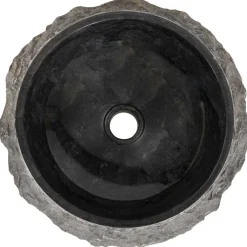 vidaXL Lavabo 40x12 cm de mármol Negro Discount
