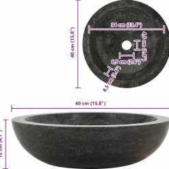 vidaXL Fontanería-Lavabo 40x12 cm mármol