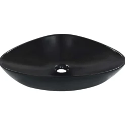 vidaXL Lavabo 58,5x39x14 cm cerámica Negro Sale