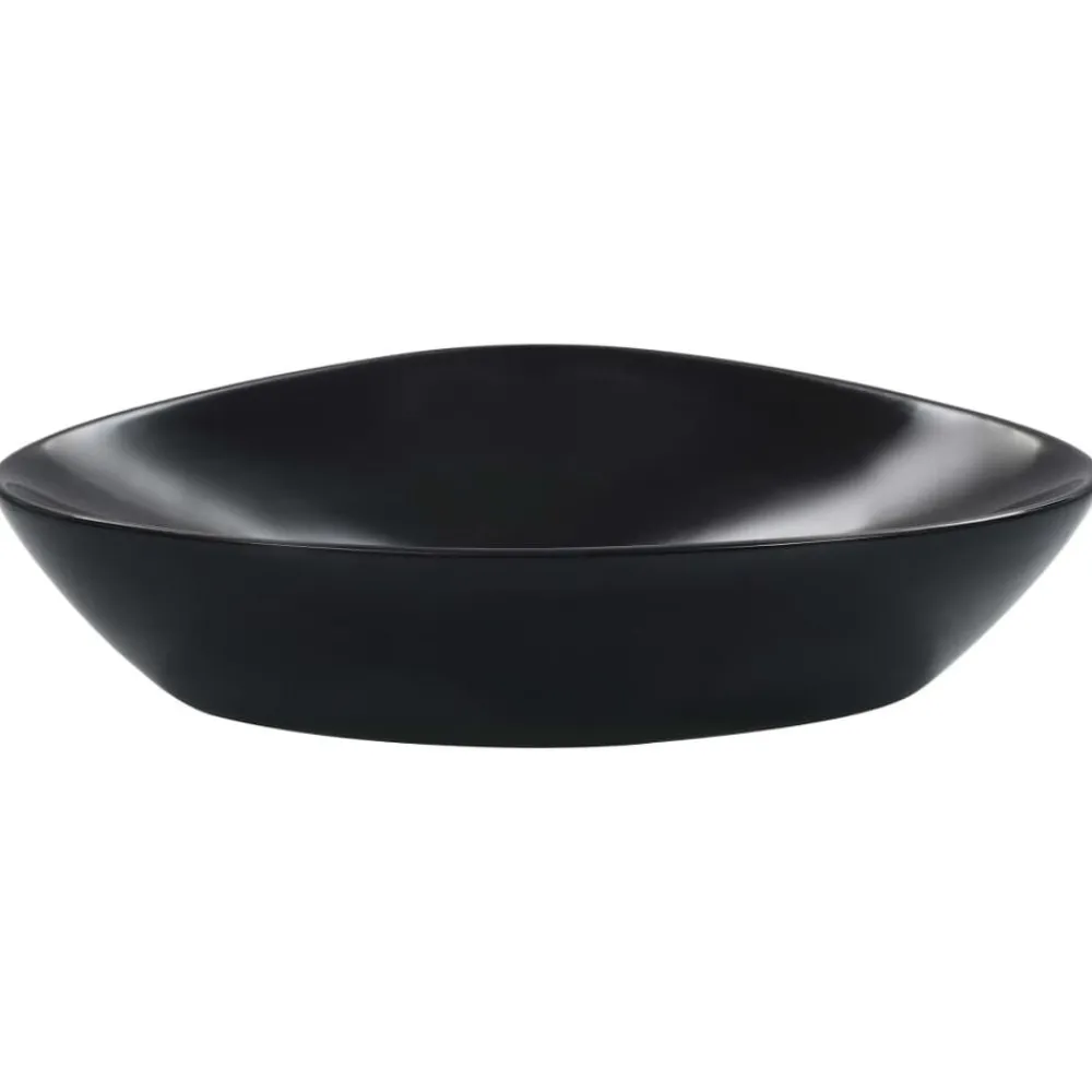 vidaXL Lavabo 58,5x39x14 cm cerámica Negro Sale
