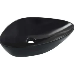 vidaXL Lavabo 58,5x39x14 cm cerámica Negro Sale