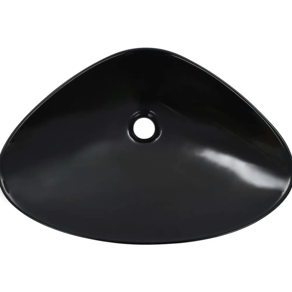 vidaXL Lavabo 58,5x39x14 cm cerámica Negro Sale