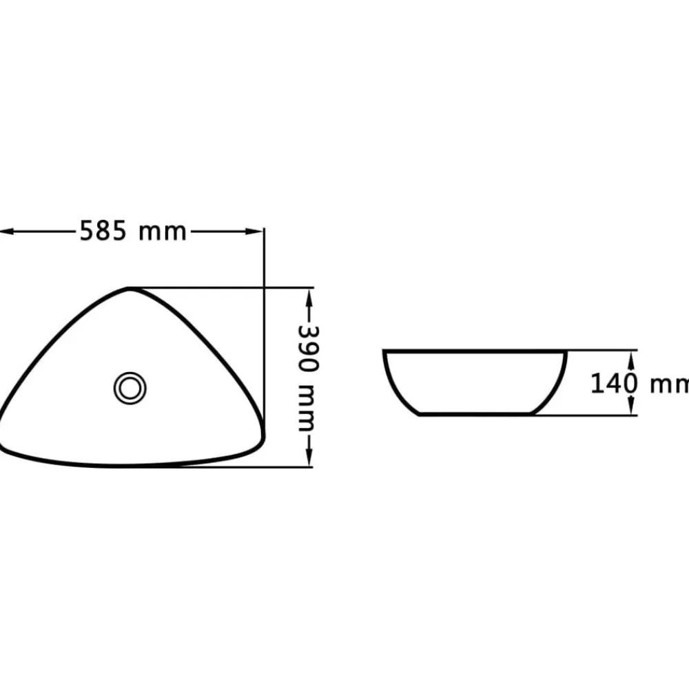 vidaXL Fontanería-Lavabo 58,5x39x14 cm cerámica