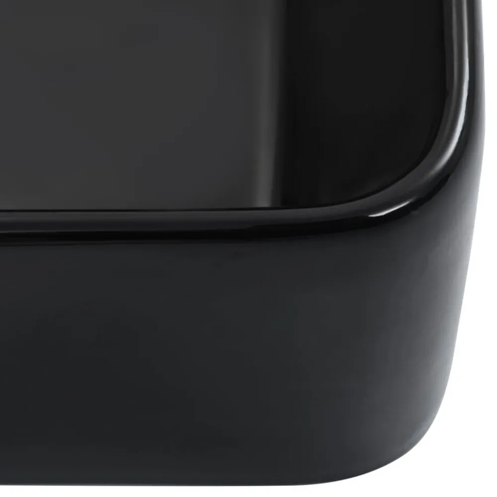 vidaXL Lavabo 40x30x13 cm cerámica Negro New