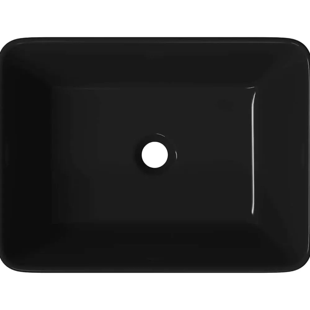 vidaXL Lavabo 40x30x13 cm cerámica Negro New
