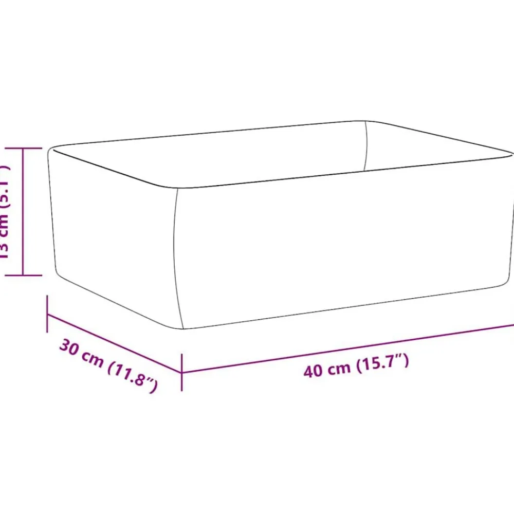 vidaXL Lavabo 40x30x13 cm cerámica Blanco Online
